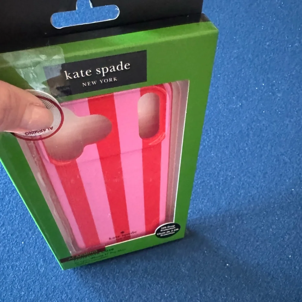 Kate ♠️ Spade Pink and Red Striped iPhone 17 pro max case, MagSafe compatible🩷❤️
